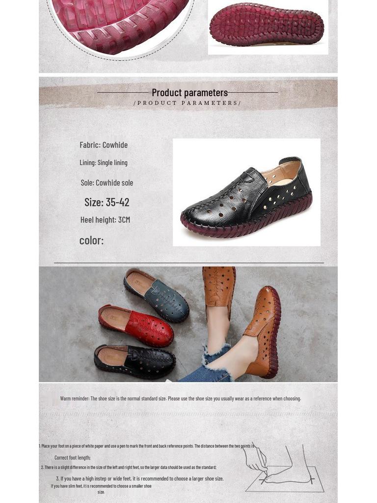 Damen Echte Leder Handgefertigt Bequemschuhe - Weiche Sohle Ballerinas für Alle Jahreszeiten