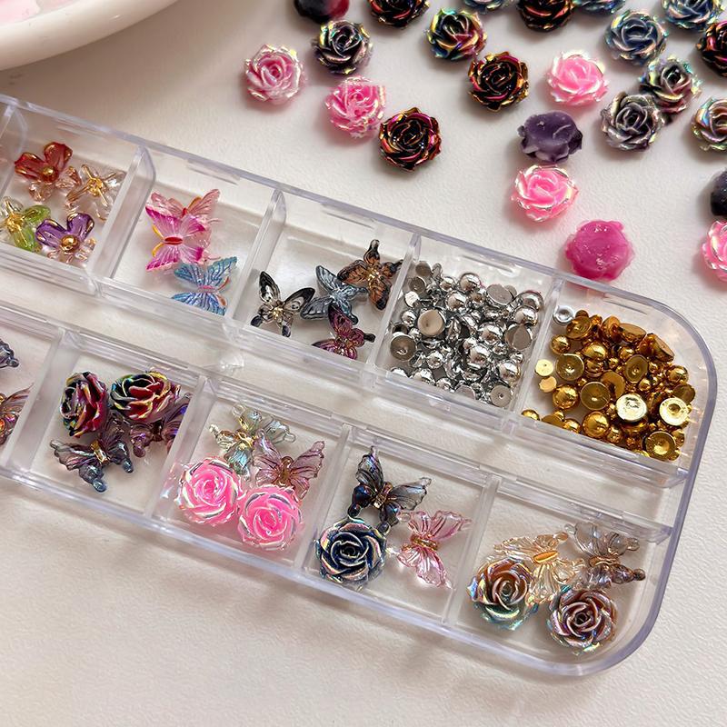 20Pcs Elegant Camellia Rose Nail Art Jewelry Charm for DIY Manicure Decoration Resin Flatback
