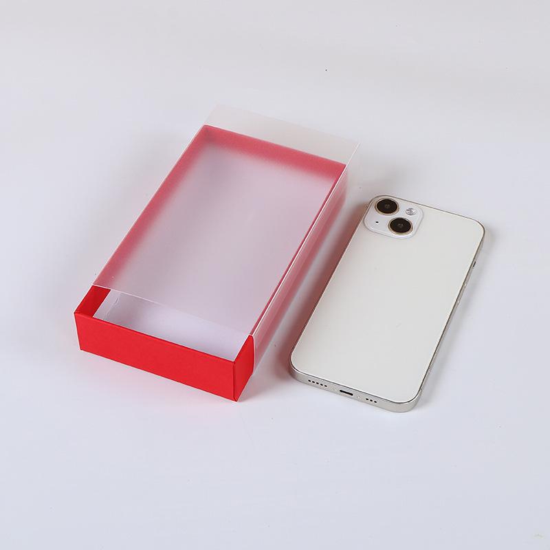 Creative Solid Color Thick Paper Drawer Jewelry Packag Box Greeting Card Necklace Bracelet Gift Package Paper Box Rectangular Transparent Gift Boxes