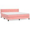 Exclusive House - Bed Slat Base with Pink Mattress 180x200 Cm Velvet