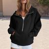 Women's Fashion Solid Color Pullover Casual Loose Button Sweatshirt