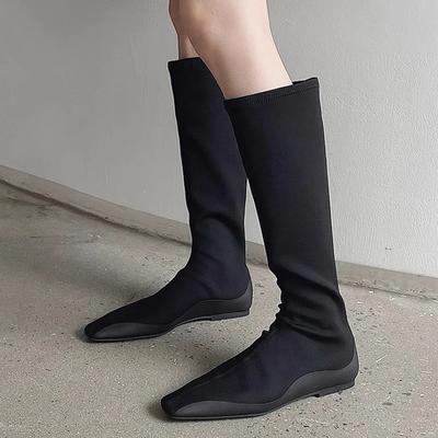 Nouvelle Marque Bottes Chaussettes Hautes au Genou Chaussures Décontractées pour Femmes Ballerines de Créateur Confort Bottes Longues Tendance Mode Hiver Neige Botas Mujer