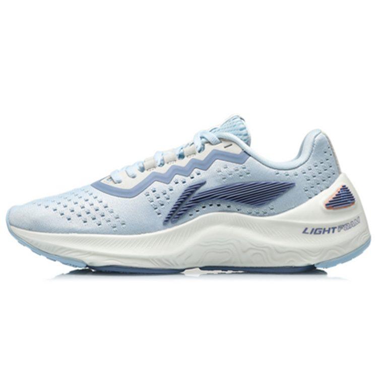 Li Ning Arashi Integrated Fabric Slip Resistant Abrasion Resistant Low Top Running Shoes Women's Sky Blue ARHQ068-1