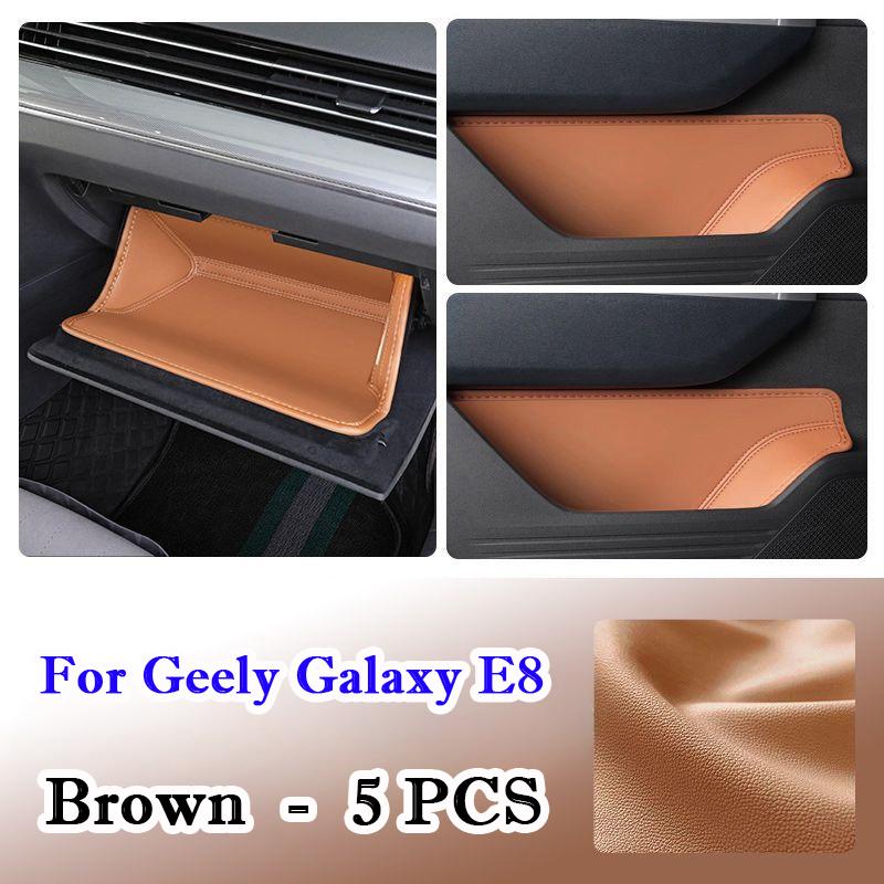 For Geely Galaxy E8 2023 2024 2025 Car Door Groove Mat Leather Glove Box Front Rear Side Car Door Side Storage Box Accessories