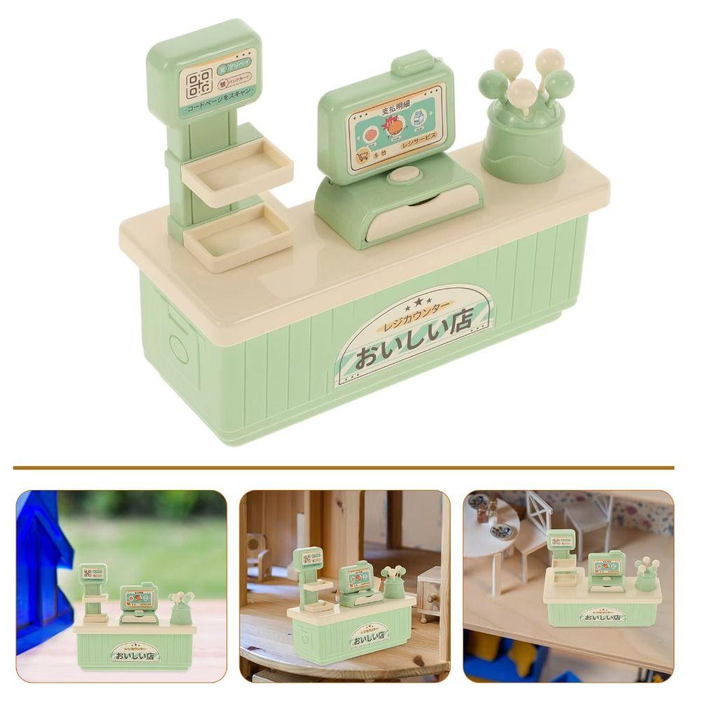 

Checkout Dollhouse Miniature Cashier Supermarket Storage Cashier Model Furniture Accessories прозрачный