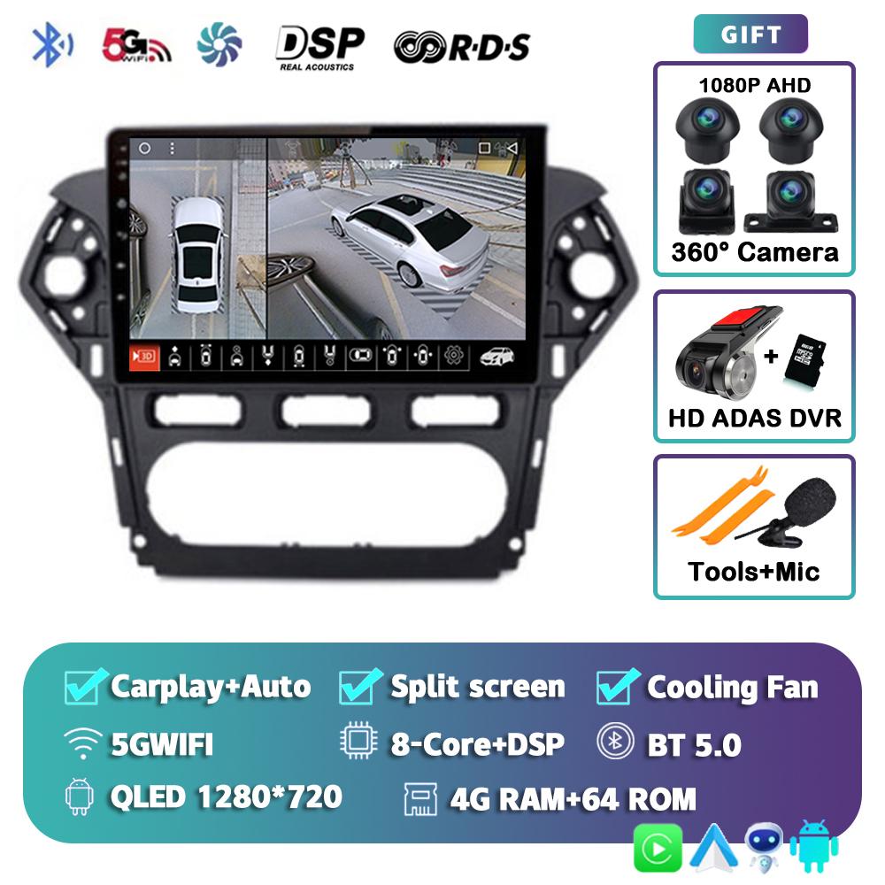 Android 14 Carplay For Ford Mondeo 4 2010 2011 2012 213 2014 Car Radio Multimedia Video Player Navigation Stereo GPS 2din Audio