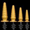 Golden Silicone Pointed  Oversized Anal Plug Suction Cup  Anal Sex Product  Erotic Chrysanthemum Extra Large and Thick
