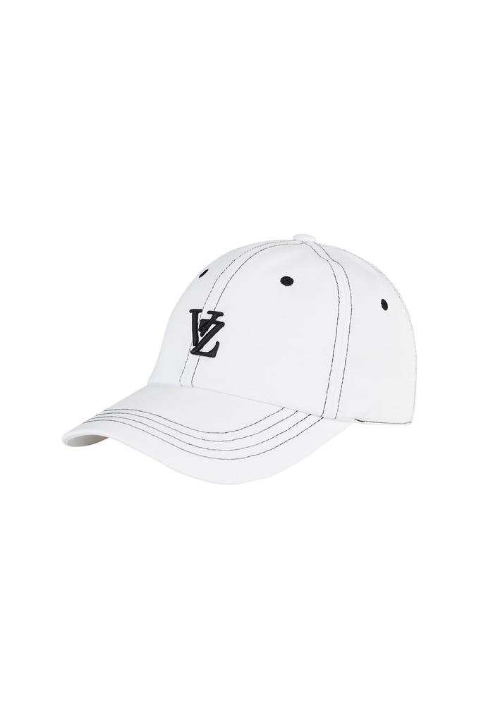 3D Monogram Stitch Over Fit Ball Cap White [VARZAR]