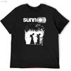 Sunn O Black Metal Band Rund Hals Bursdag Menn T-skjorte Design Svart vintage Vasket Unisex Komfortabel mote Stilfull