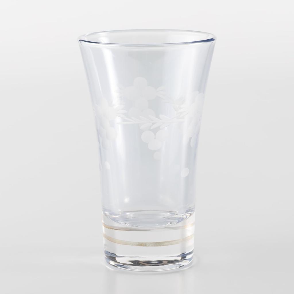 Otsuka Glass "Colorful Poem" Sake Glass, Approximately 100ml, Open-Top, Flower Kiriko Design, Blue, Made in Japan, 01145-15-1BL-1P