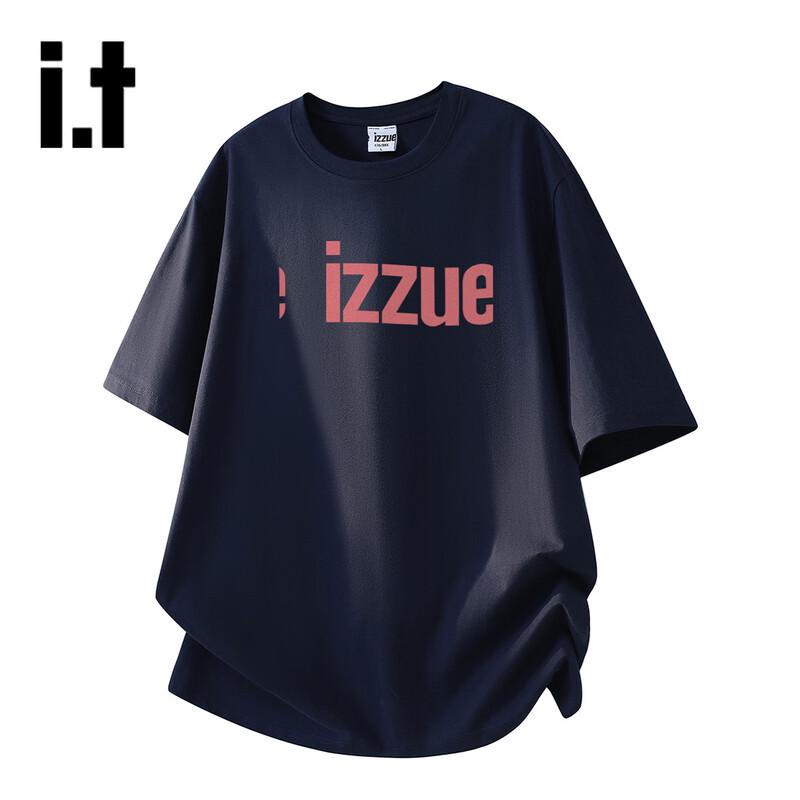 izzue Unisex Casual Letter Print Pure Cotton Crew Neck T-Shirt M