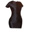 Sexy Women Bodycon Micro Mini Dresses Oil Shiny Tight Ol Dress Female Glossy Elastic Hip Up Dress Candy Color Maid Cute Dress