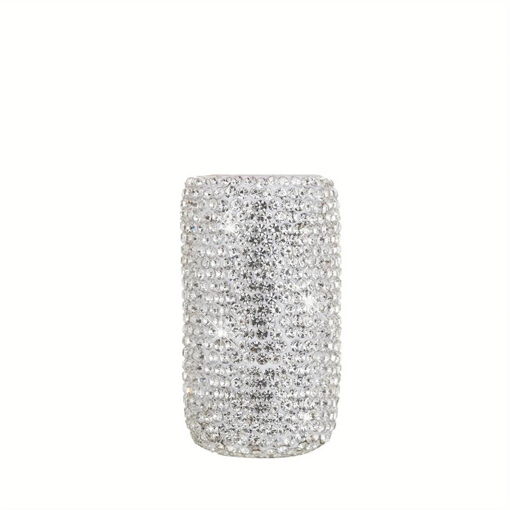 Bling Car Lip Balm Holder Insulating Crystal Rhinestone Auto Chapstick Holder Sparkling Vehicle Interior Decor Accessories