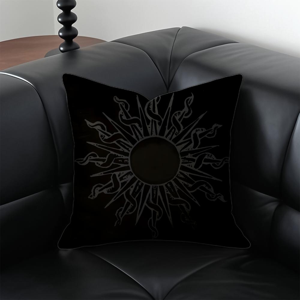 BBlack Sun Archive Pillow Dark Theme Cushion Cushion Cover Pillow Case Antidustmite Invisible Zipper Silky Plush Cushion