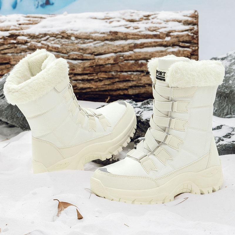 New women's winter velvet warm snow boots large size high top cotton boots thickened Northeast outdoor boots cotton shoes