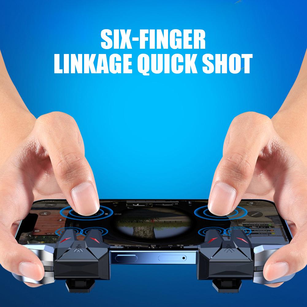 1 Coppia S1 Joystick a 6 Dita per Mangiare Pollo Pulsante Meccanico Assistito da Tasti Accessorio per Gaming su Cellulare