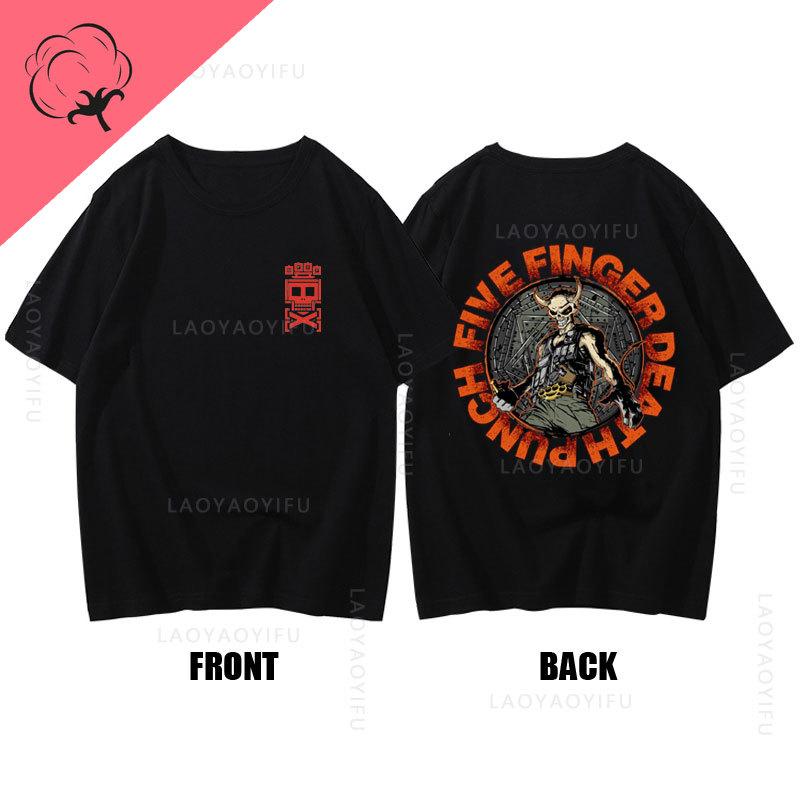 Hot Sale Five Finger Death Punch Theme 100%Cotton Double-sided T-shirt Graphic Youth Cloth Streetwear 2024 Fashion Men T Shirt