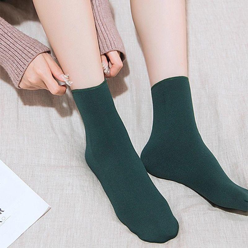 Autumn/Winter Plus Velvet Thick Snow & Floor Socks - Mid-Calf, Warm, Cold-Proof, Casual Home Wear