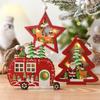 Christmas Tree Led Lighting Pendant Star Ornaments Hanging Pendants Party Xmas Wooden For Round/star With Lights Santa Decoratio