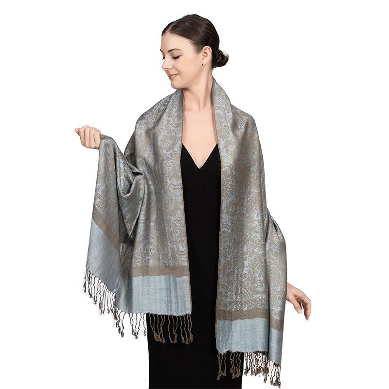 Luxury Brand Light Luxury Shawl Women'S Wrap Scarf Design Jacquard High-End Imitation Cashmere