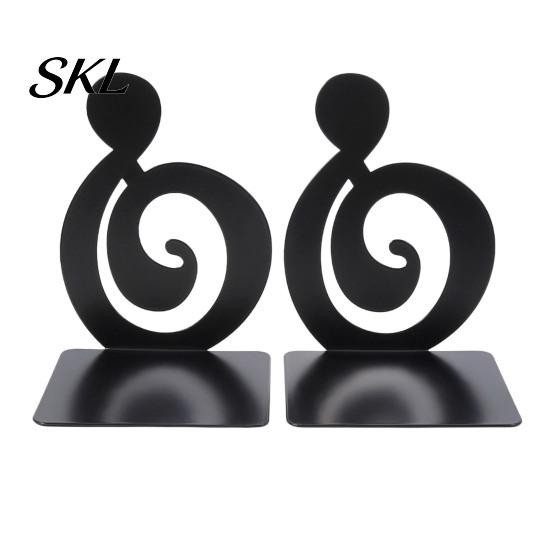 Music Decoration 1 Pair Metal Book Ends, Piano Musical Notes Decorative Bookend for Shelves, Heavy Cut Bookends Duty Holder Stand, Non-skid