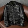 Genuine Soft Top Grain Leather Jacket for Men M6 Hunting Style Modified Large Size Autumn Winter Coat