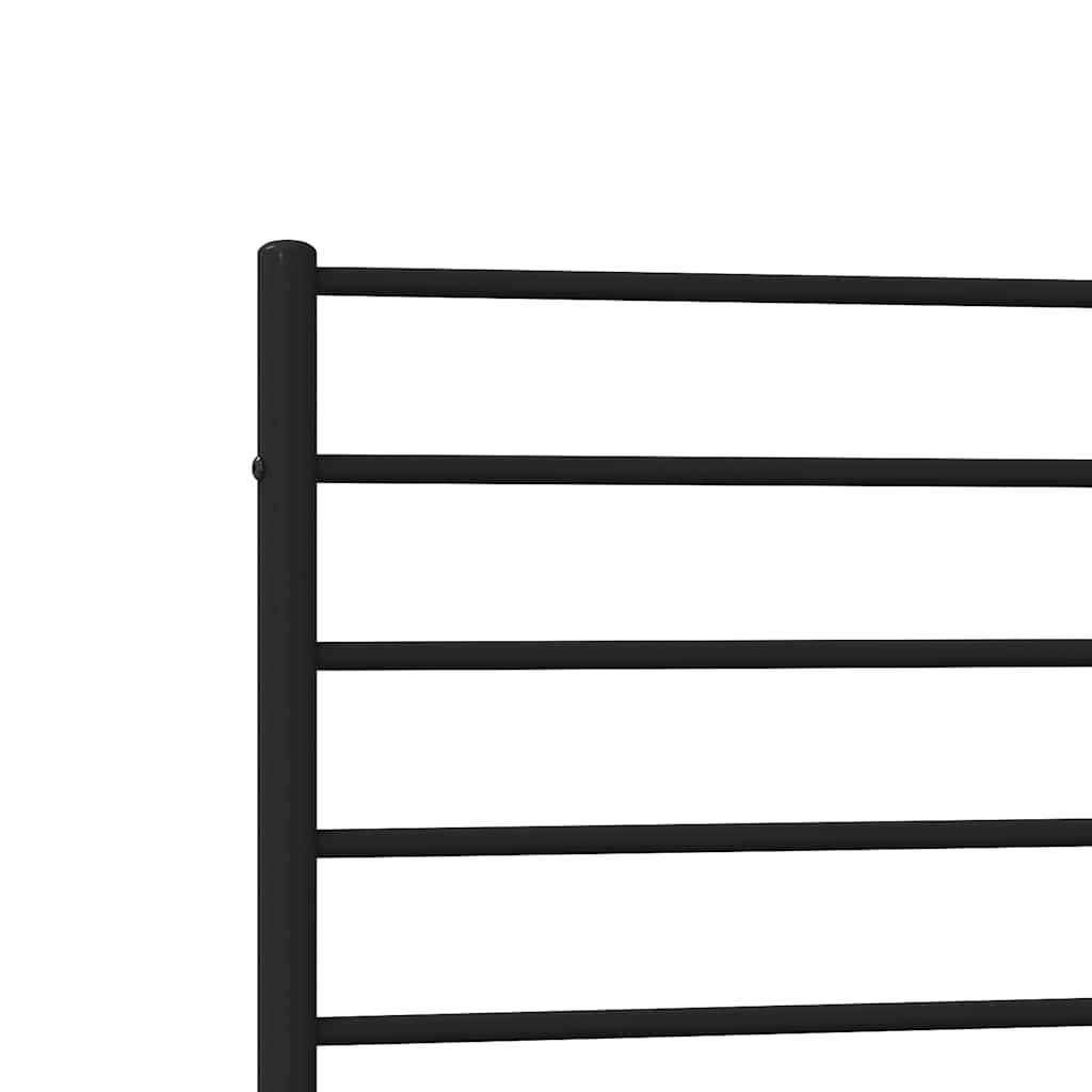 Bed Frame with Headboard and Footboard Metal Black 100x200 cm