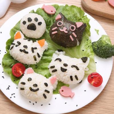 1 juego de moldes para decorar sushi con forma de gato sonriente, cortador de sándwich, herramienta de bricolaje