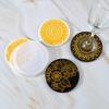 Flower Coaster Silicone Mold Epoxy Resin  Plaster Concrete Mold Diy Round Coffee Wine Glass Tea Coaster Tray Home Decor