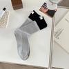 Fashionable and versatile Contrast colored socks women's high top pile up socks Korean version of spring/summer cotton socks