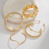 Gold Multilayer Stackable Bracelet Set Textured Disc Wave Bangle For Women Minimalist Boho Daily Party Accessory