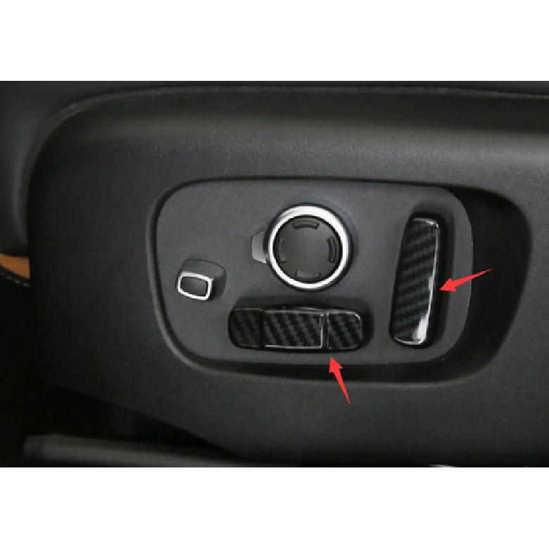 Fiber Seat Adjust Button Cover Trim For Land Rover Range Rover Velar 18-23 4pcs