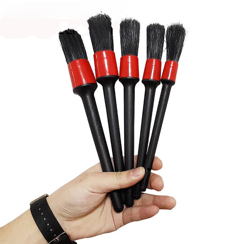 5 Car Detail Brush Set Car Dashboard Air Conditioning Outlet Wheel Brush Car Interior Cleaning Tool