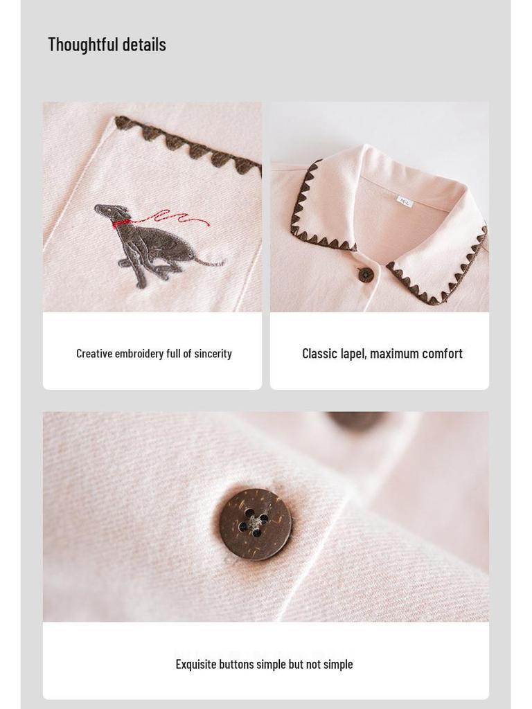 Women's 100% Cotton Flannel Pajama Set - Warm Long Sleeve Autumn/Winter Homewear