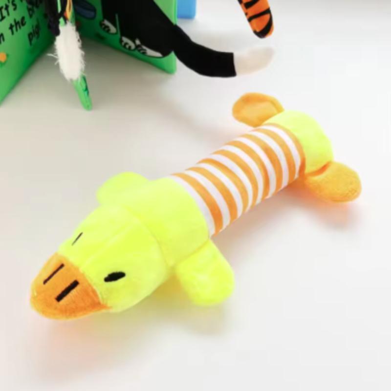 New Durable Pet Dog Plush Toy for Small Breeds - Animal Shape Squeaky Chew Cleaning Toy for Chihuahua Yorkshire Bichon Puppies
