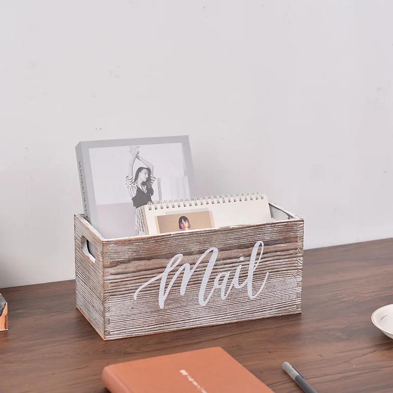Wooden Jewelry Storage Box Pine Wood ID Paper Towel Desktop Finishing Storage Wooden Box