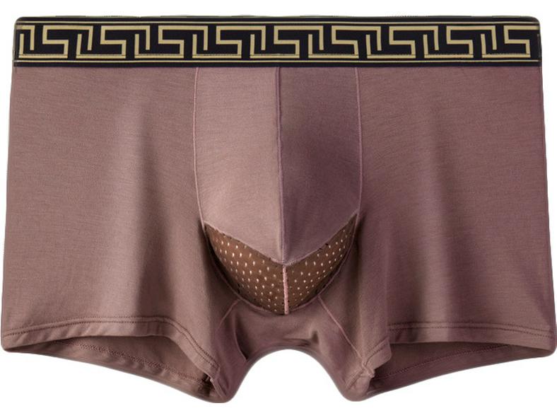 

Мужские дышащие сетчатые боксеры-слипы с карманом для ствола слона и поддерживающим дизайном L кофейный