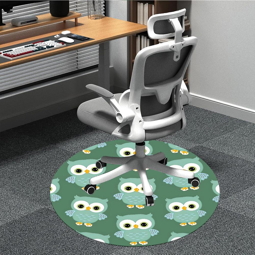 

1pc Owl Pattern Chair Carpet for Office Non-Slip, Machine Washable Rug for Office, Room - Holiday Decor, Machine Made yy251016079 80cm by 80cm