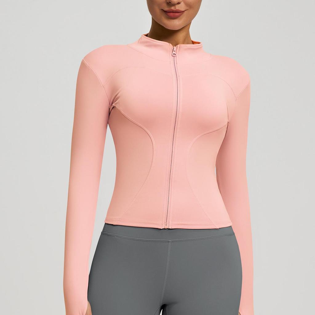 Women's Outdoor Yoga Jacket - Nude, Breathable, Tight-Fit, for Cross-Border Activities