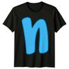 N Initial Letter Alphabet Unisexs TShirt Unisexs Tee Graphic Unisex Top