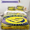 Al-Nassr Football Club Crest Printed Pattern Duvet Cover Set – includes 1 duvet cover and 2 matching pillowcases Bedroom decor Christmas gifts