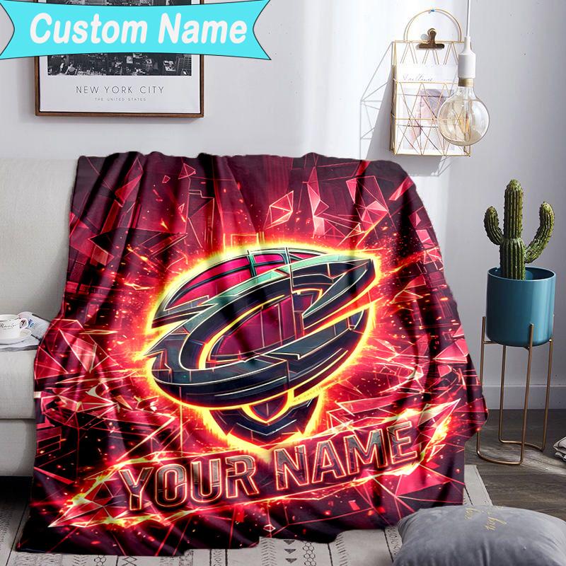 Custom Name Blanket football Cavaliers Logo Blanket Bedding Blanket for Travel, Camping, Living Rooms, Offices, Sofas, Fan Christmas gift