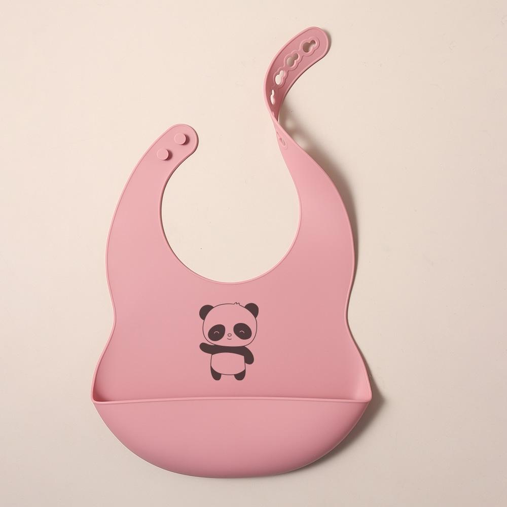 Custom Silicone Baby Bib with & Cartoon Print pattern Food-Grade solid Feeding Bib DZ13
