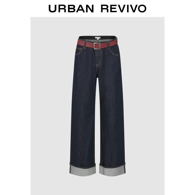 

UR2026 Women s Urban Belted Wide-Leg Jeans