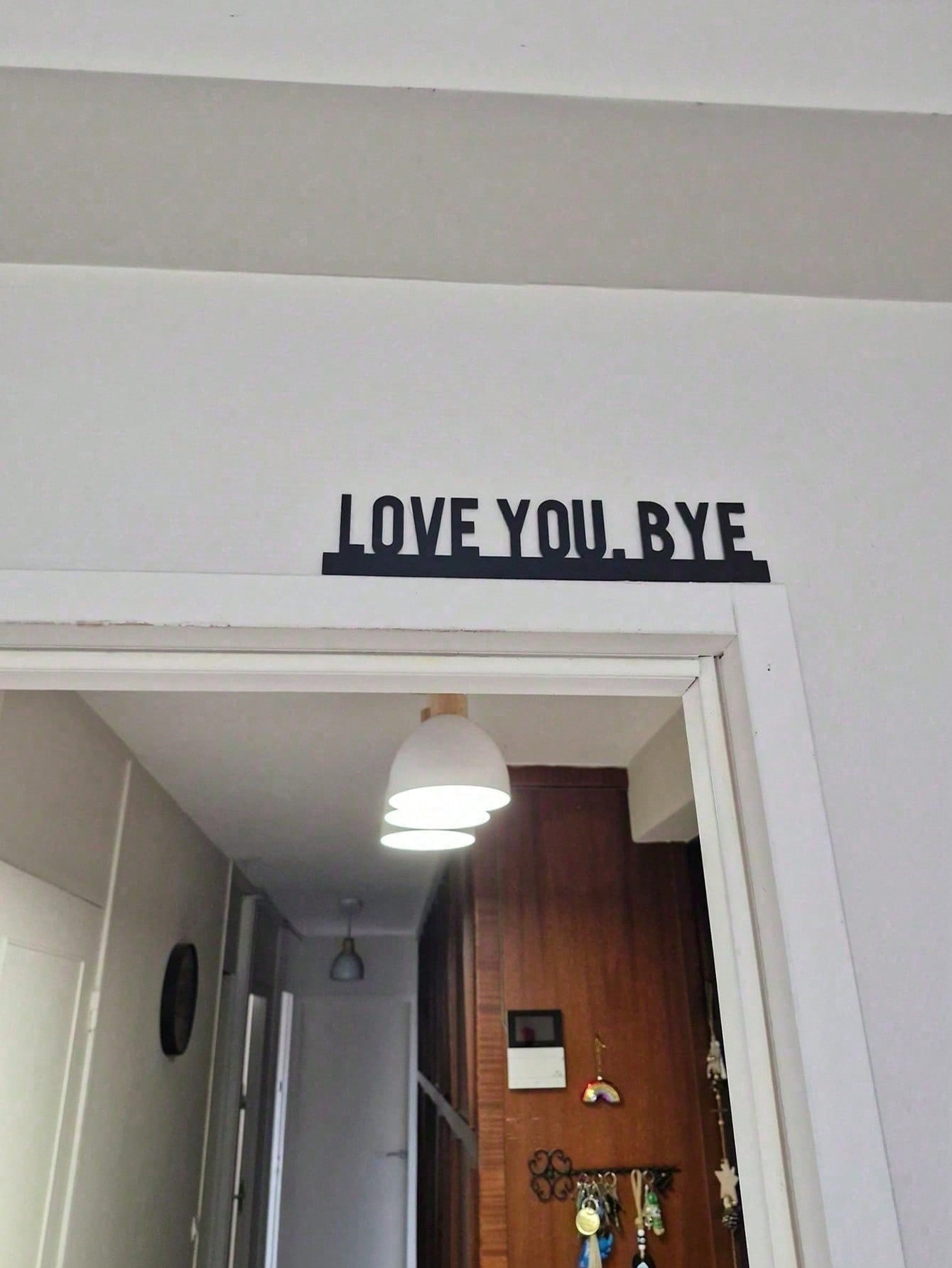 

1PC Metal LOVE YOU BYE Sign, Geometric Wall Art for Living Room, Unique Home Decoration, Valentines Decor, Halloween Decor TY6967