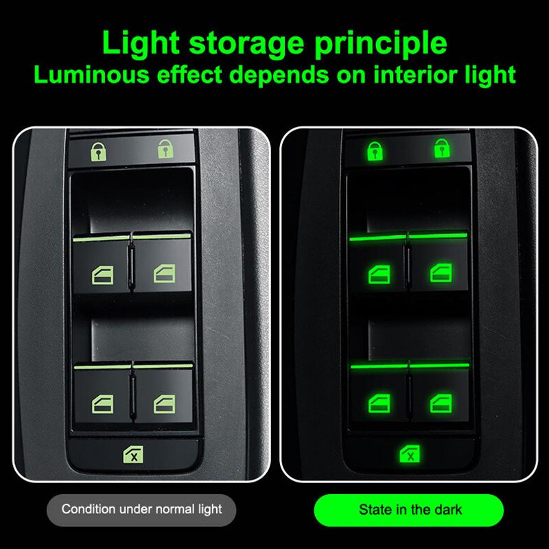 18 Pcs/set Luminous Automobile Interior Stickers Universal Car Windows Control Panel Decals Auto Door Window Lift Button Sticker