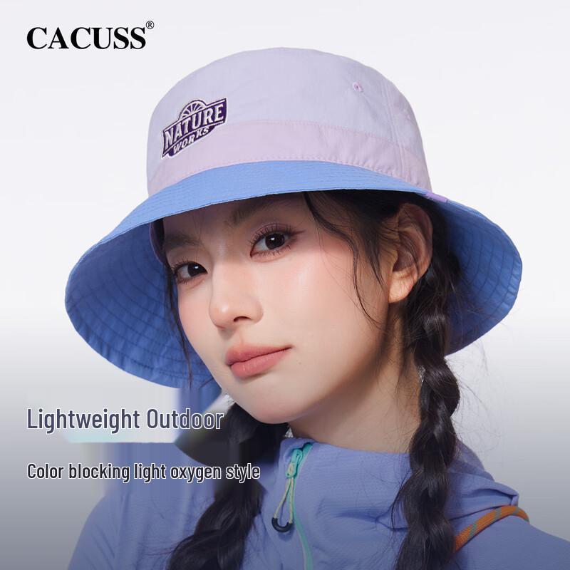 CACUSS Women s Color-Block Sun Protection Fisherman Hat One Size 57-59cm