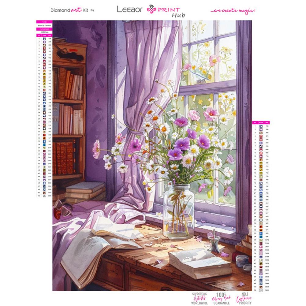 Flower 5D DIY Diamond Painting Landscape Diamond Embroidery Cross Stitch Set Full Round Diamond Mosaic Home Wall Decoration Gift