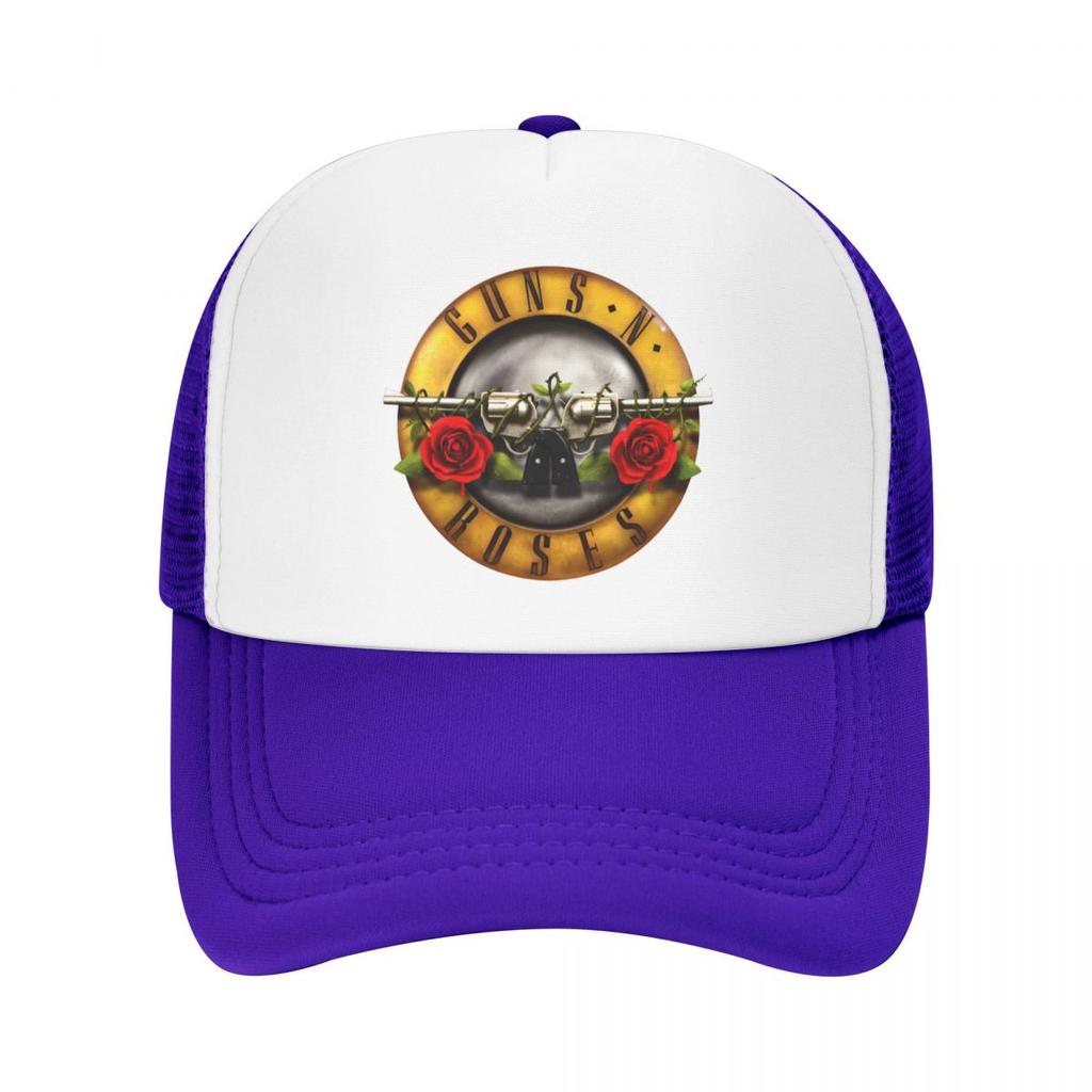Guns N Roses Ležérní Obyčejná kšiltovka ze síťoviny kovová páska Nastavitelné čepice se zipem pro ženy Unisex čepice táta Trucker
