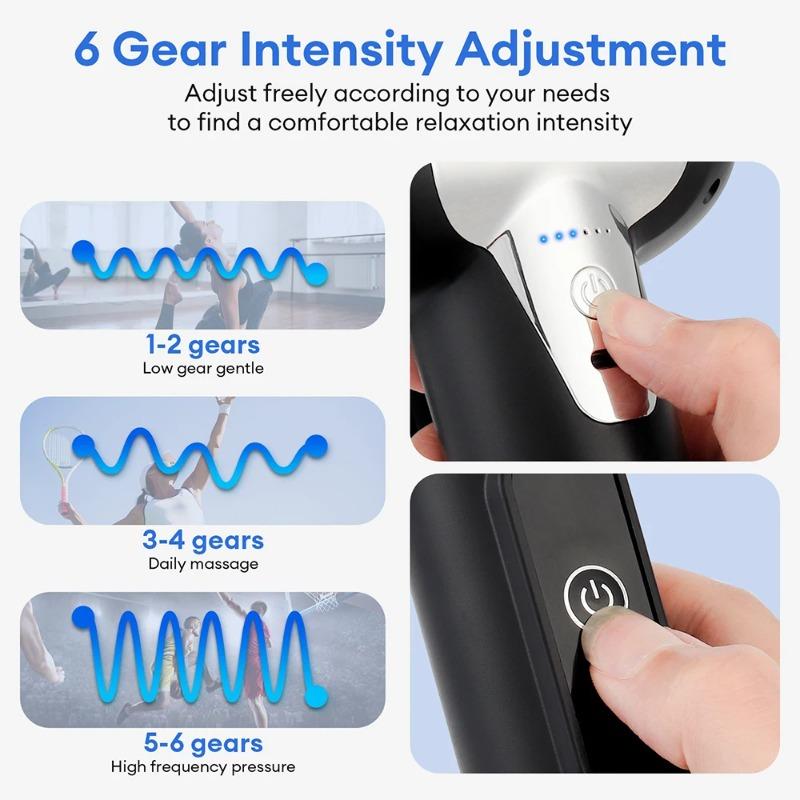 2026 New Smart Handhel Fascia Gun High Frequency Vibration Body Massage Gun Neck Shoulder Waist Back Handle Massager Fascia Masajeador